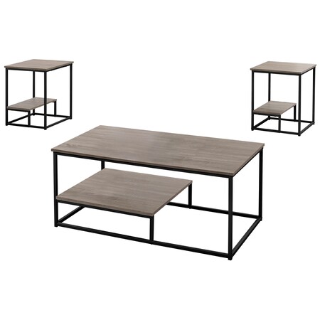 Monarch Specialties Dining Table - 36"X 48" / Grey Reclaimed Wood-Look/ Black I 7960P